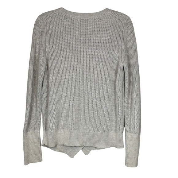 BANANA REPUBLIC Butterfly Cross Front Sweater, Skyline Gray, Size Medium - Picture 2 of 12